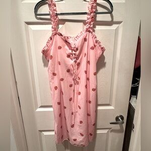 Never worn pink strawberry dress